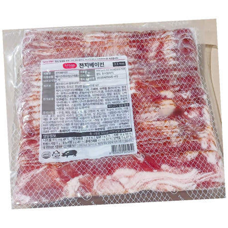 경성 전지베이컨 냉동 2.3mm 500g x10p 피자토핑재료 파지베이컨