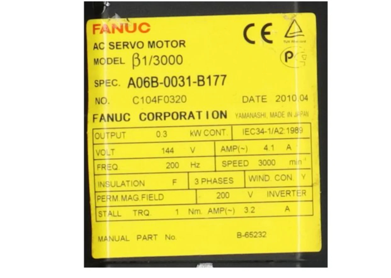 A06B-0031-B177 Fanuc 서보모터 Ok A06B 0031 B177 리퍼 완료