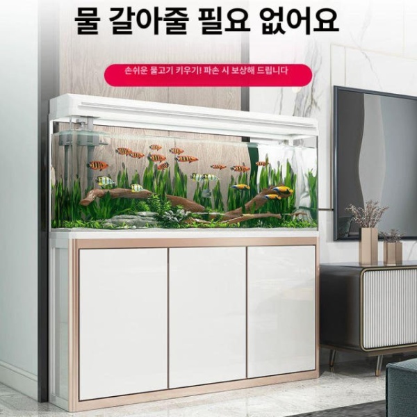 프리미엄 대형어항 가정용 수족관 풀세트 물멍 높은 사육 80cm 어항 목재 A 60cm 어항 - 상품 이미지