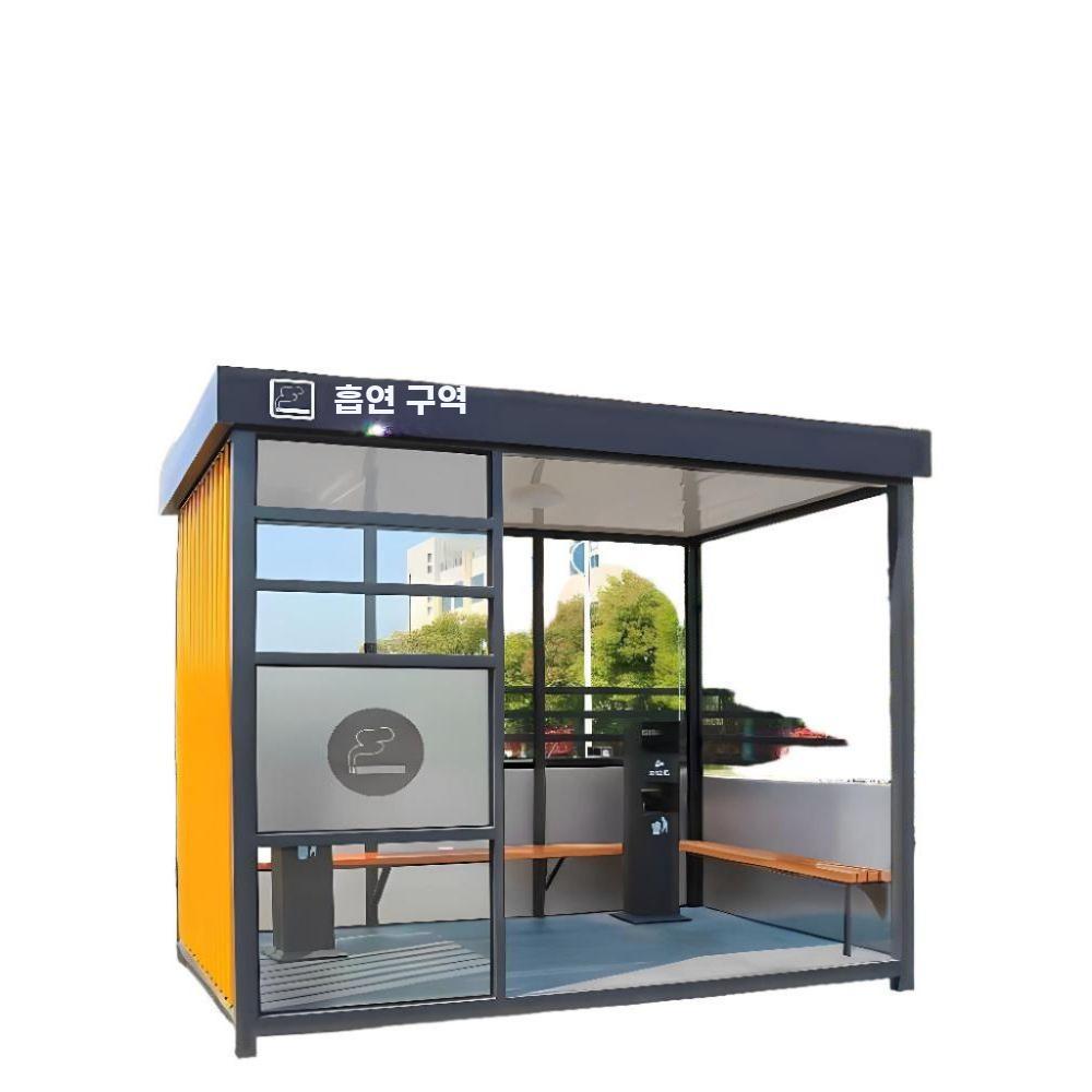 이동식 흡연부스 강화유리 휴게시설 보안용 공공 흡연실 - 상품 이미지