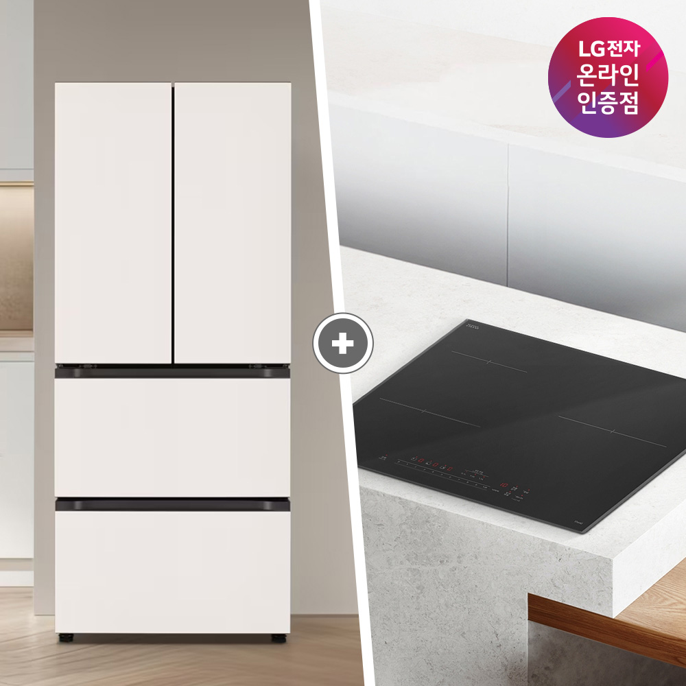 LG 디오스 오브제컬렉션 김치톡톡 + LG 디오스 인덕션 (Z408MEEF23 + BEI3ASB2OE)