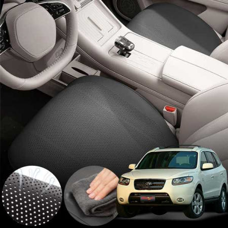 싼타페CM(05~12) 2.7(LPI) 차량용 초슬림 통풍 시트 커버 블랙 2개 세트