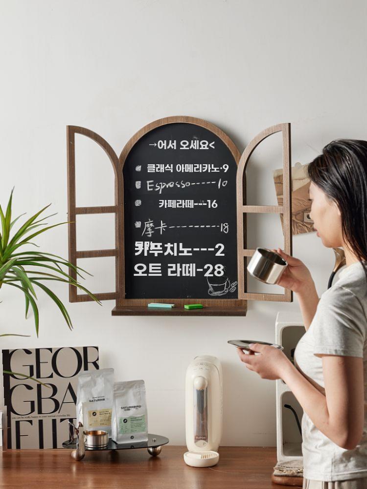 창문 칠판 원목 보드판 엔틱 카페 메뉴판 벽장식 게시판 소형 - 상세 이미지 5