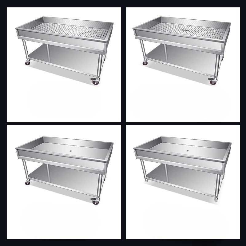 스텐 김장용 작업대 식당 주방용 조리 손질 배추 물빼기 선반형 120x60x80mm 두꺼움 - 상세 이미지 5