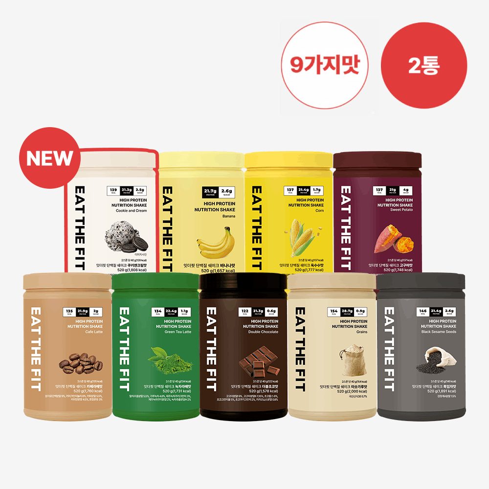 잇더핏 단백질 쉐이크 한끼 식사대용 대용량 더블초코맛외7종 520g, 2통 제품 이미지