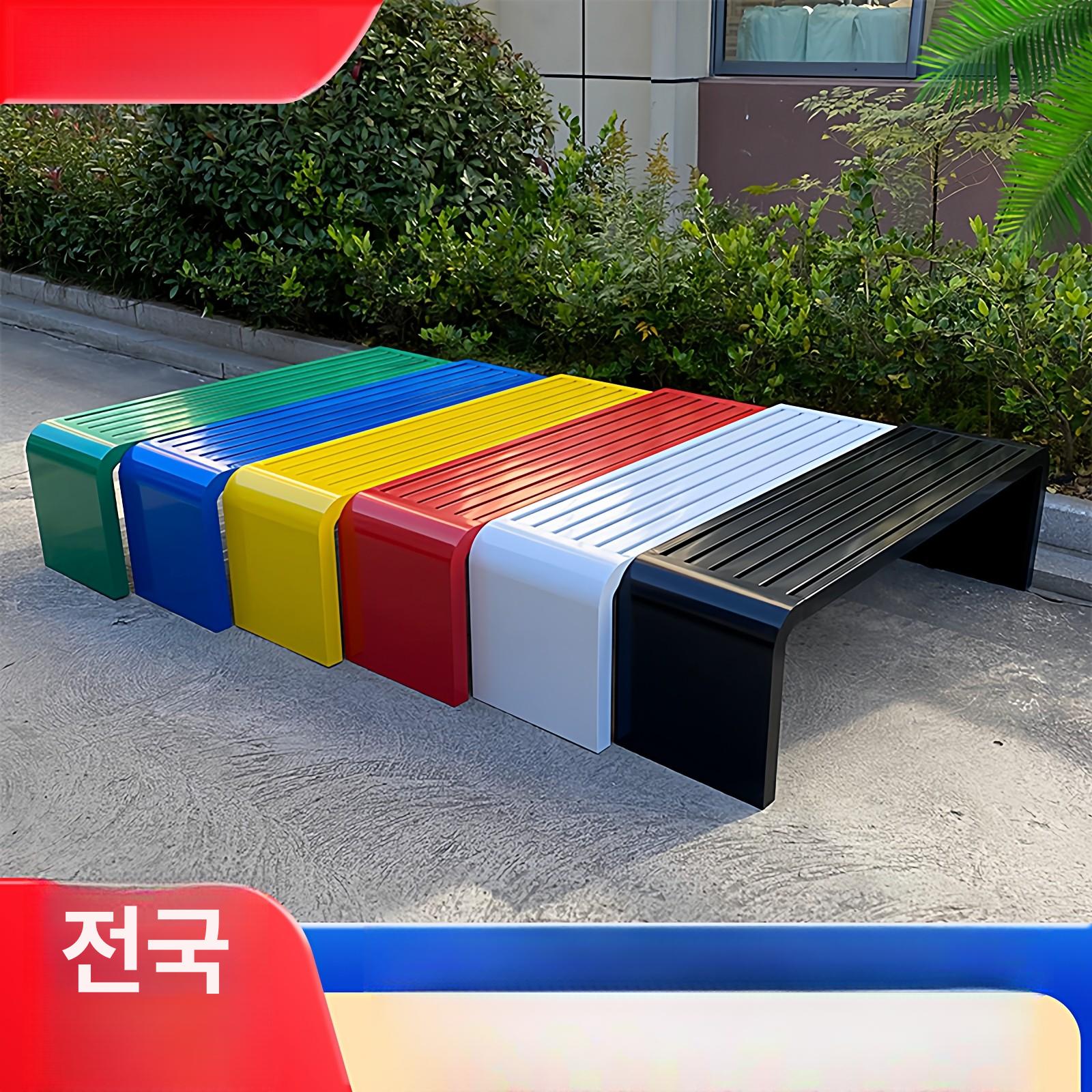 야외 벤치 마당 테라스 발코니 의자 공원 펜션 긴 광장 길이 100 x 너비 40 x 높이 45CM화이트 - 상세 이미지 2