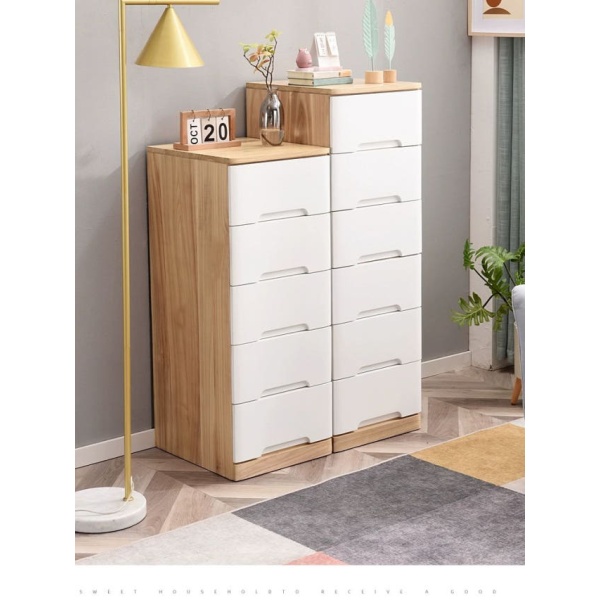 프리미엄 원목 와이드 틈새 서랍장 40cm 틈새서랍장 원목색 20cm 호두색 4개 - 상세 이미지 5