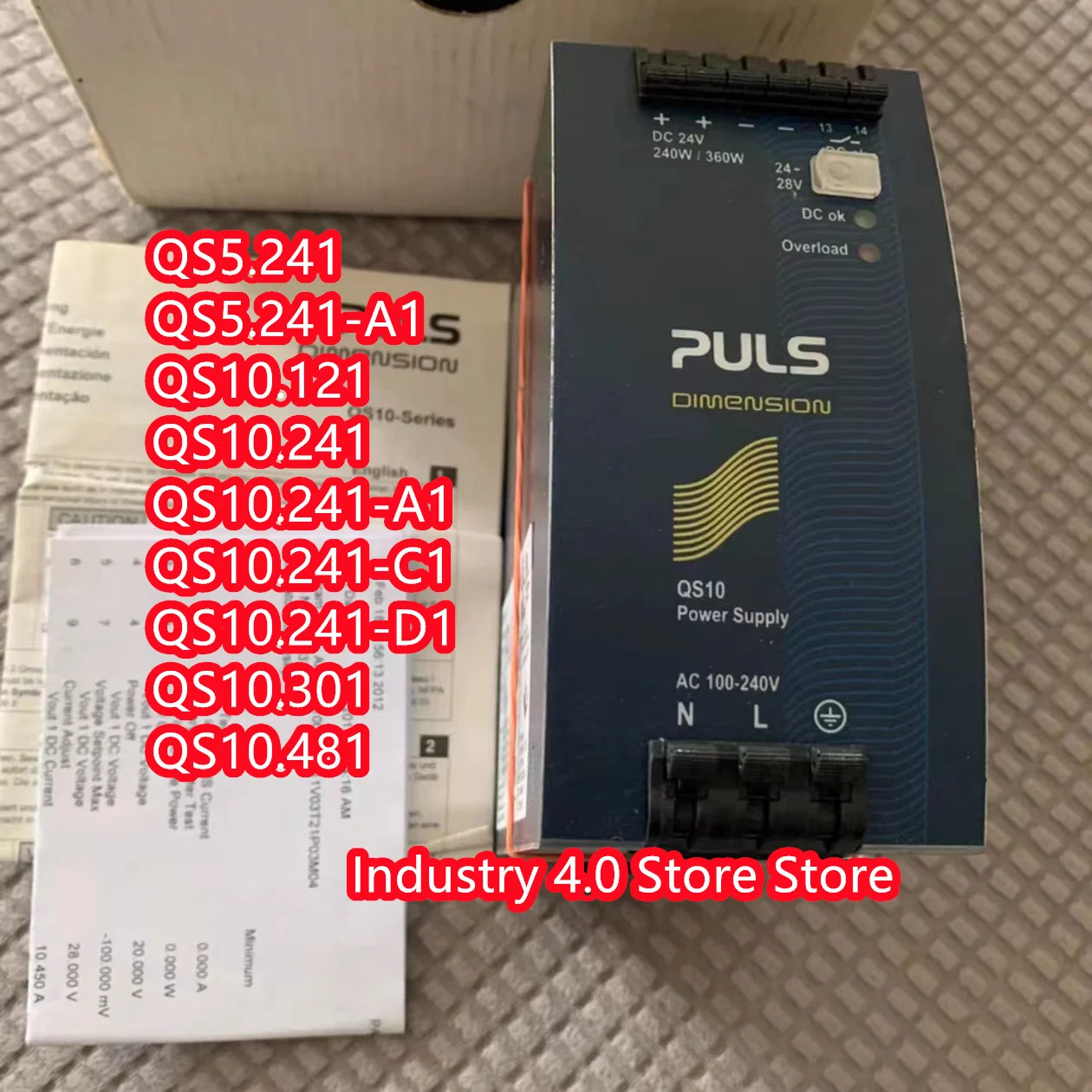 QS10.241-A1QS10.241-C1 단상 시스템 DIN 레일 전원공급장치
