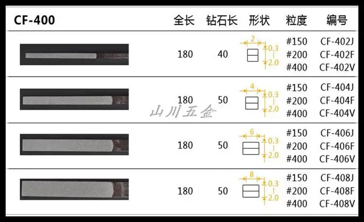 Yipin 다이아몬드 합금 파일 플랫 비스듬파일 CF-400