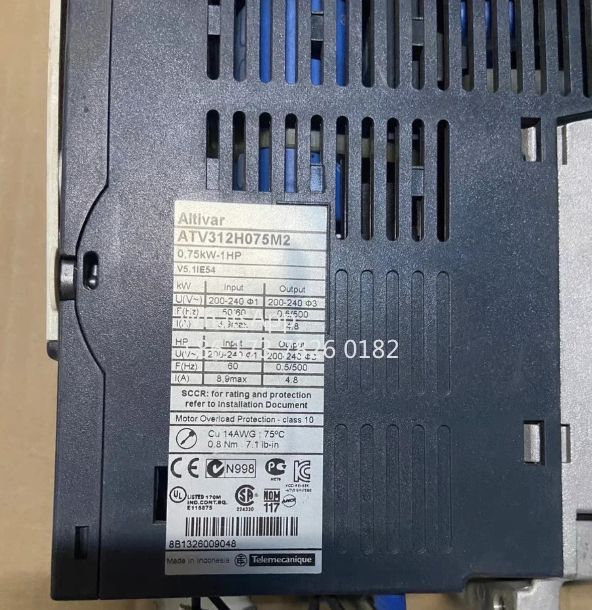 리퍼된 인버터 750W 단상 입력 ATV312H075M2 리퍼 기능 정상