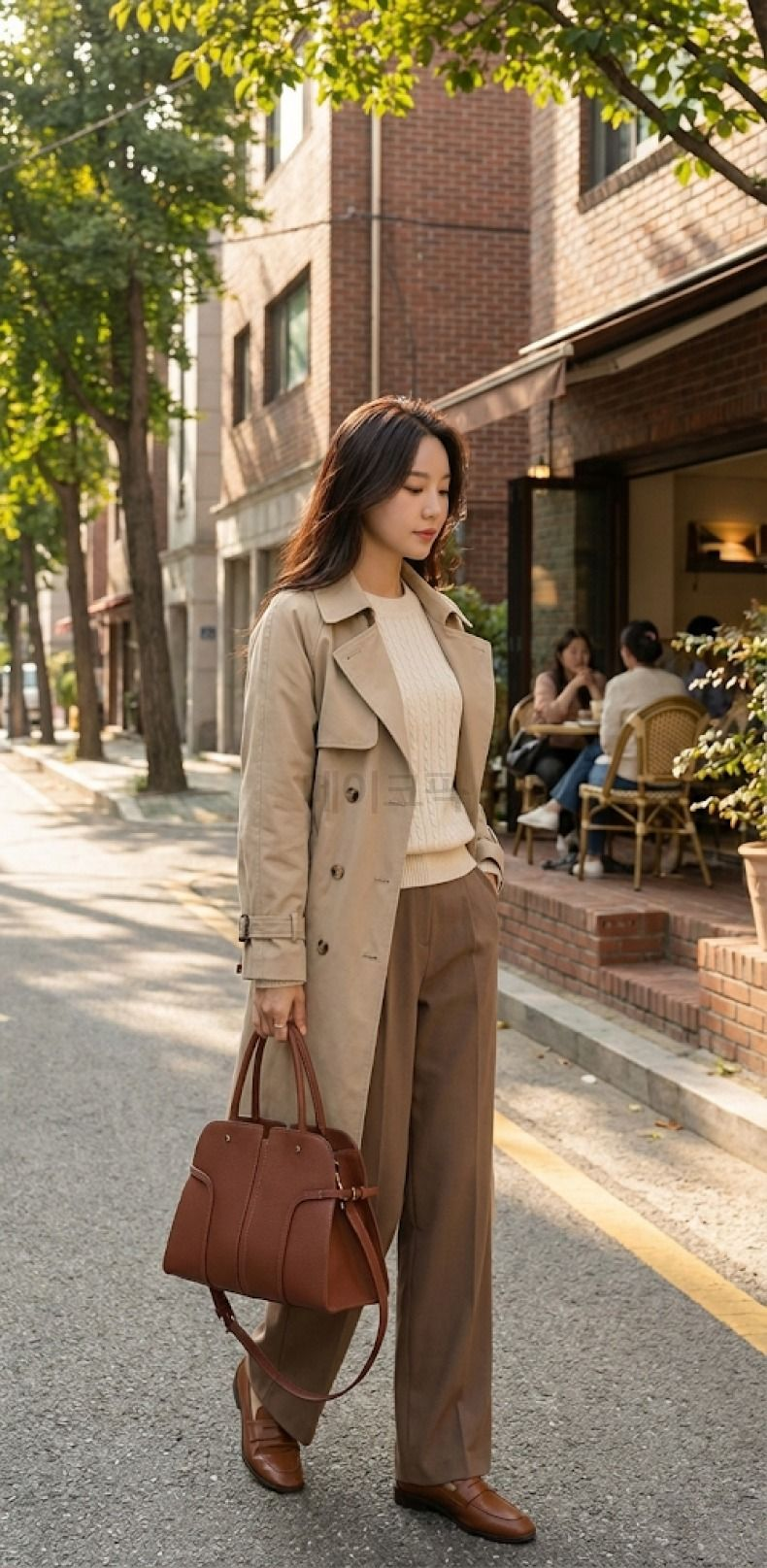소가죽 여성 토트백 넉넉한 수납 공간 내추럴 크로스바디 숄더백 스타일리시 데일리 가방 이미지 6
