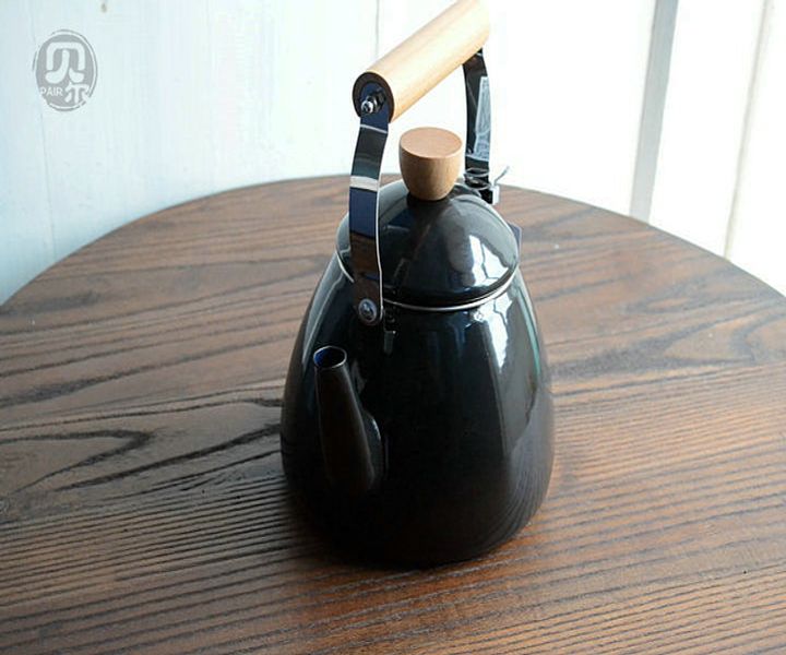 법랑주전자 가스레인지 인덕션용 1.8L 레드 감 미니멀 1.8L 화이트 감 모양 주전자 1.5-2.2L - 상세 이미지 4