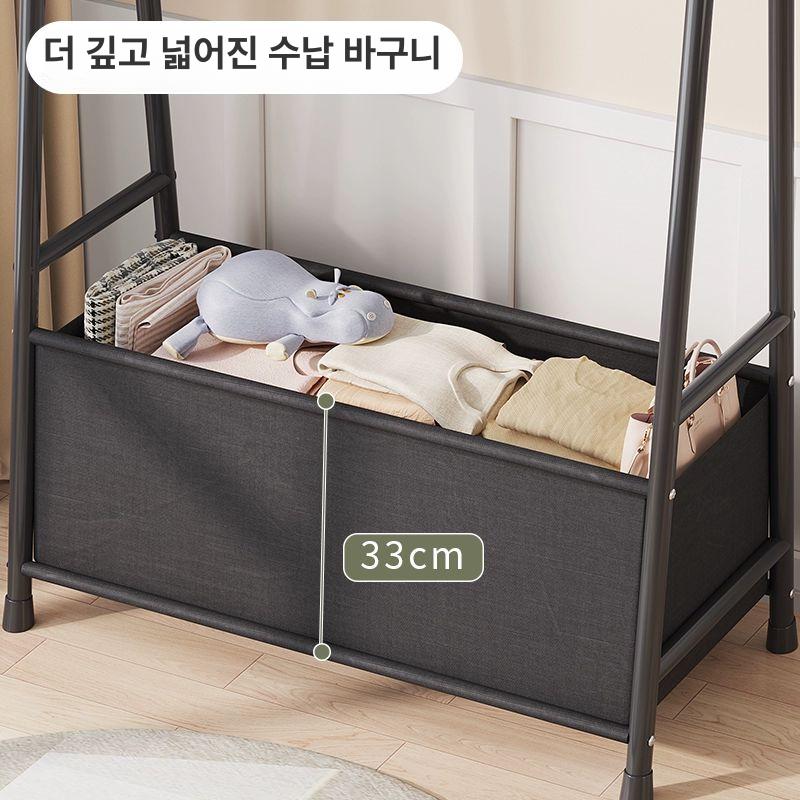 수납함 행거 옷걸이 정리 의류 북유럽풍 보관 A. 블랙 레벨 1 모델 화이트100 1개 - 상세 이미지 3