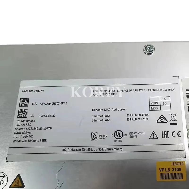 산업컴퓨터 화면 IPC477D 67240-0HC07-0PA0 67 240-0HC07-0PA0 포장