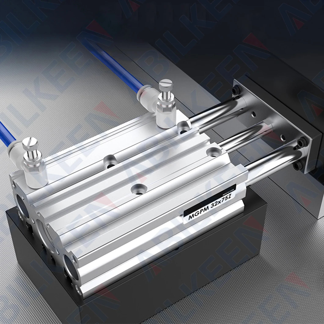 ABILKEEN MGPM 시리즈 공압 컴팩트 가이드 실린더 MGPM100-40Z 100MM 보어 X 40MM 스트로크 3축 3로드 에어