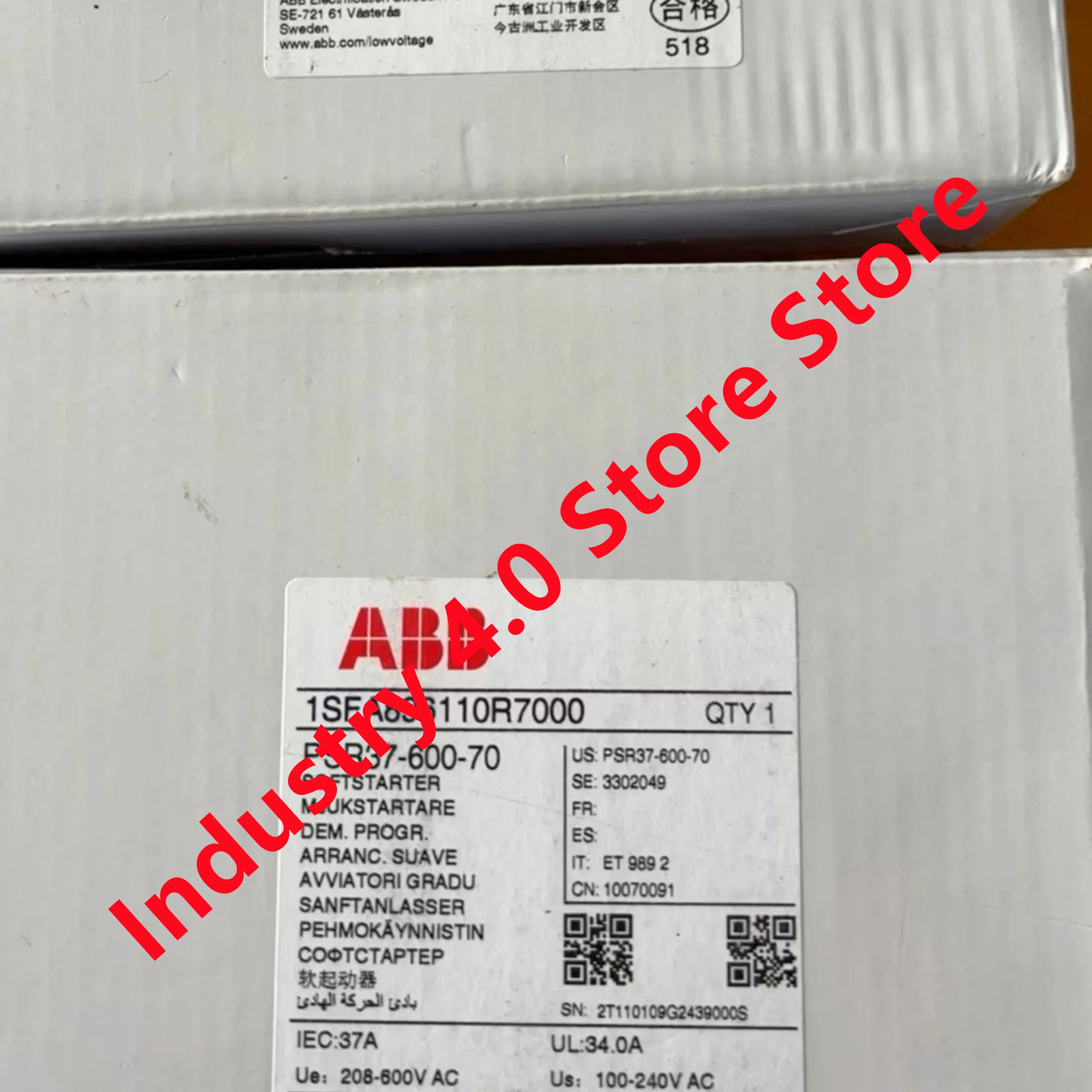 PSR37-600-70 오리지널 1SFA896106R700 PSR12-600-70 1SFA896110R7000