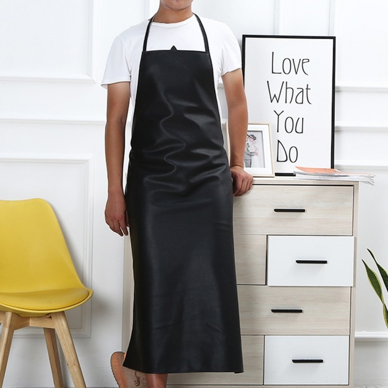 지니몰 인조가죽 방수 앞치마 블랙 120X78cm