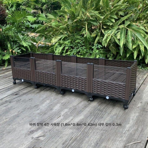 프리미엄 거북 전용 생태 사육 상자 거북이집 거북이키우기 바퀴 달린 L3박스 3박스 120x40x37 이미지 6