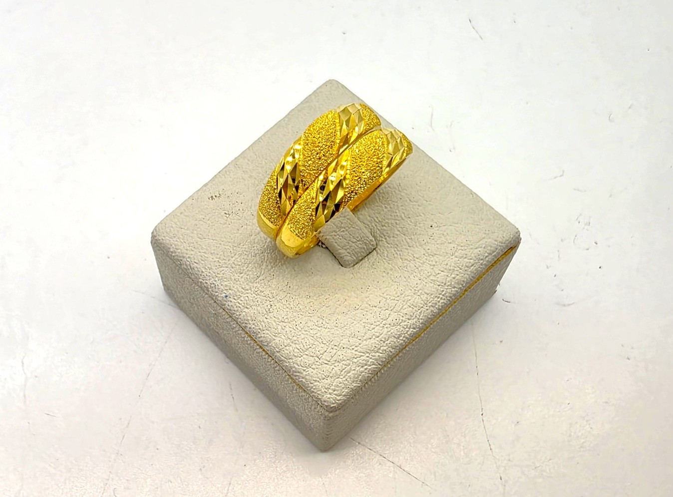 24K 순금 7.5g(2) 빗금 콤비 쌍가락지 반지 - 상품 이미지