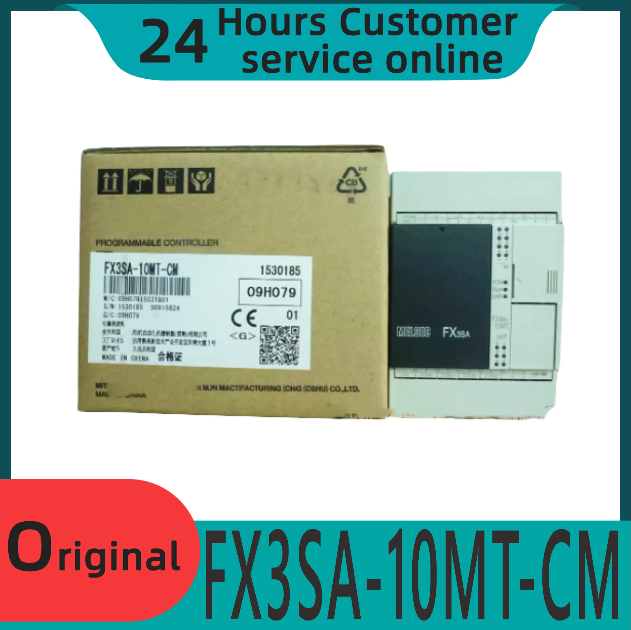 오리지널 PLC 프로그래밍 컨트롤러 FX3SA-10/14/20/30MR/MT-CM