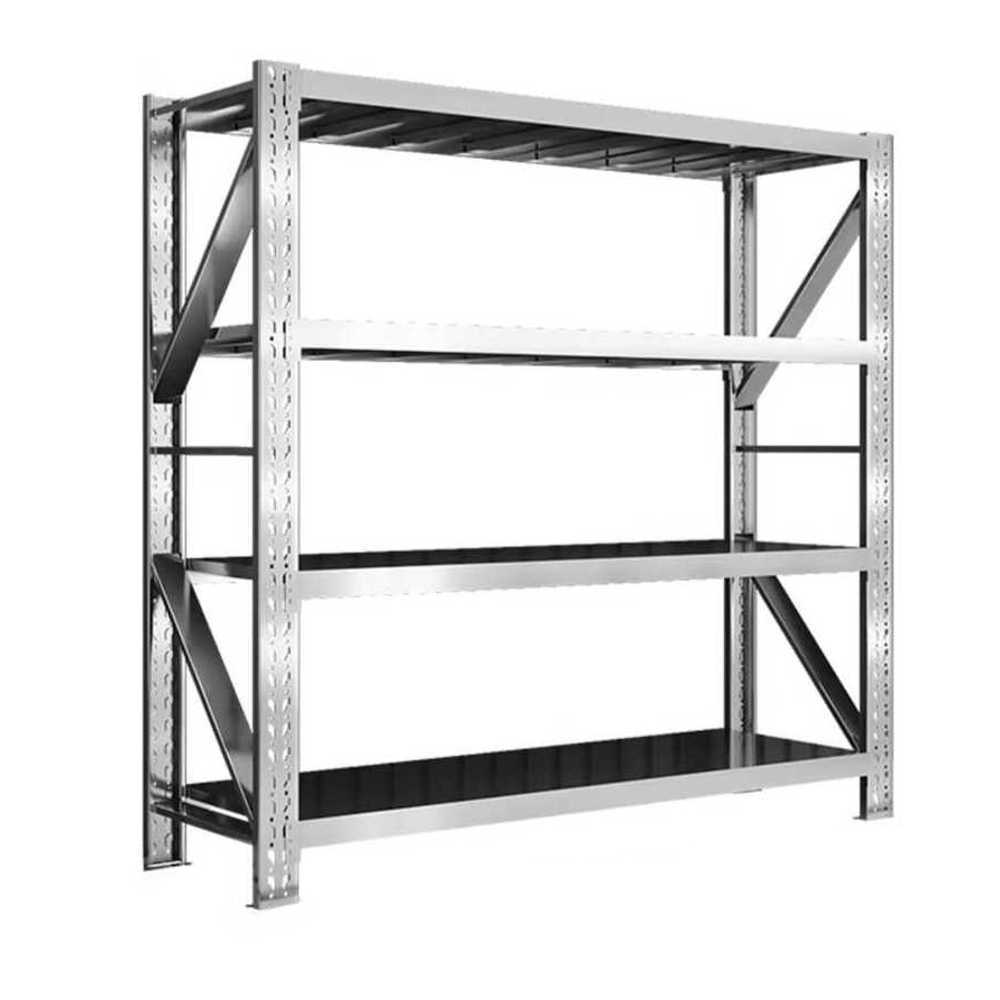 스텐 랙 실버랙 경량 창고 수납 조립식 앵글 베란다 350kg 100x40x200cm4단 - 상품 이미지
