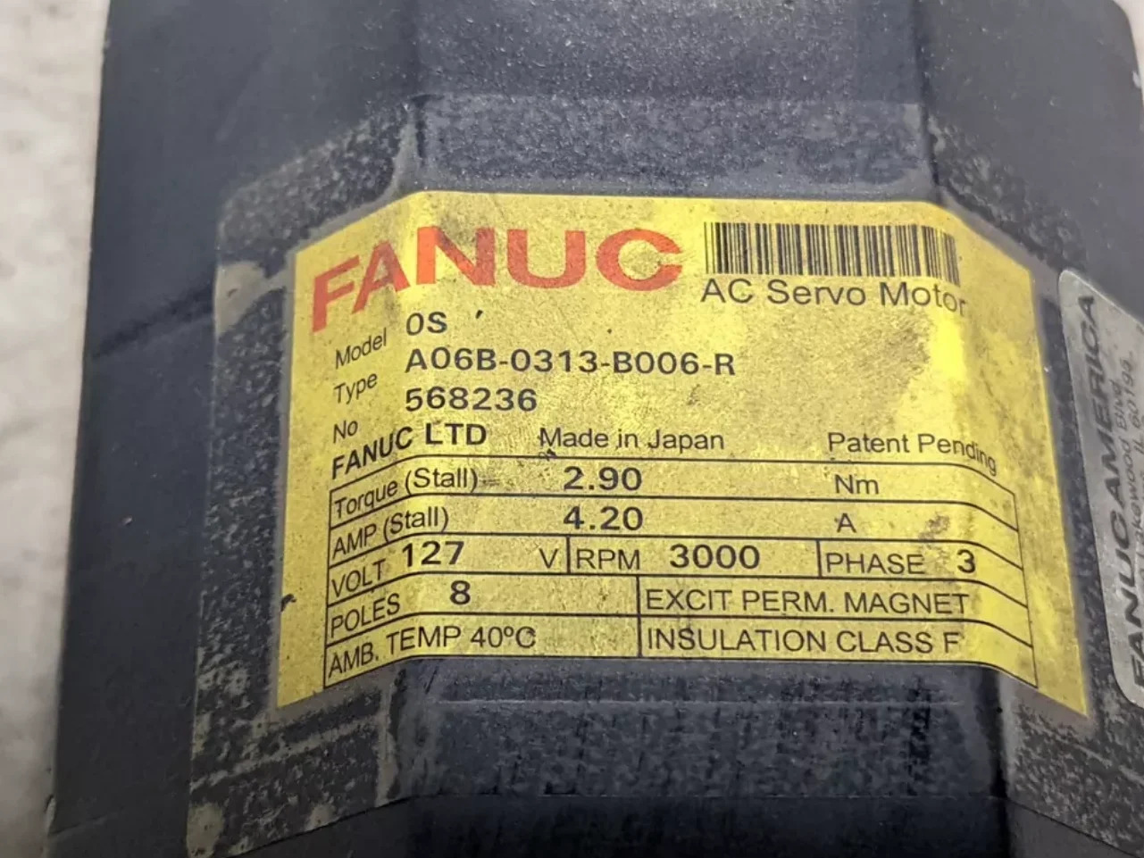 A06B-0313-B006 Fanuc 서보모터 리퍼 완료 Ok A06B 0313 B006