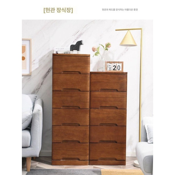 프리미엄 원목 와이드 틈새 서랍장 40cm 틈새서랍장 원목색 20cm 호두색 4개 - 상세 이미지 3