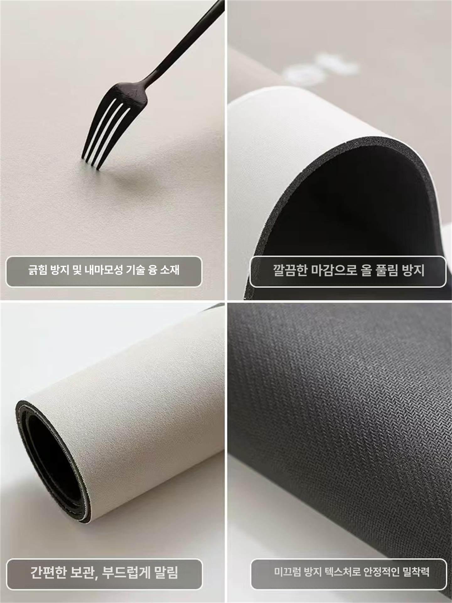 귀여운 동물 대형 주방매트 A 모서리 발매트 규조토 귀여운 브라운 베어 12TBN 120 x 120cm - 상세 이미지 2