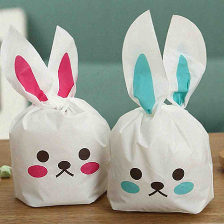 [더굿샵협력사]뉴몰 토끼 선물백 10x17cm 50p 간식포장지 포장지 쿠키포장봉투