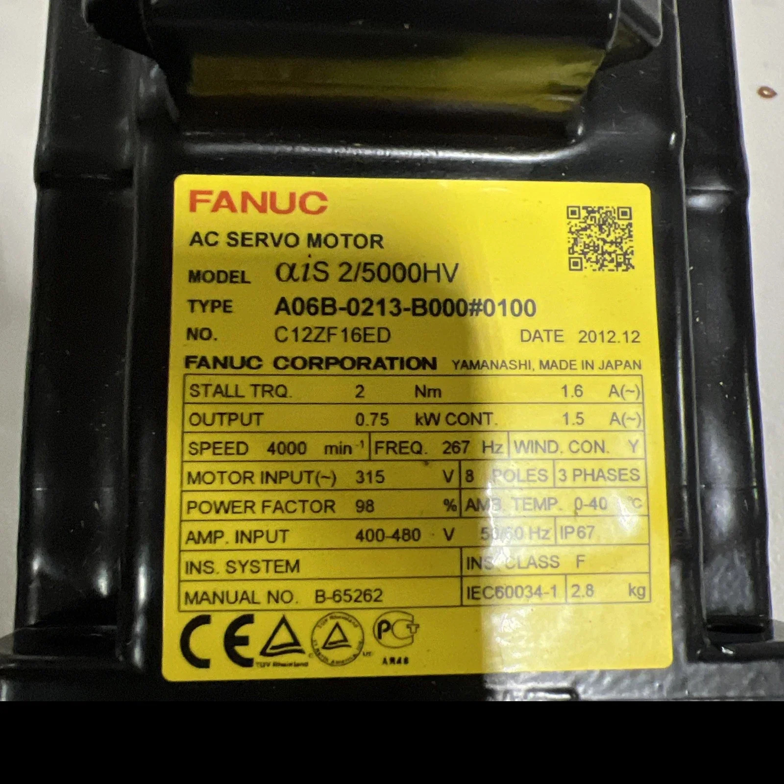 A06B-0213-B000 Fanuc 서보모터 리퍼 완료 A06B 0213 B000