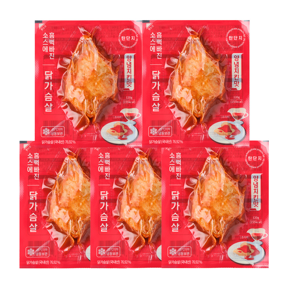 [탄단지] 소스 흠뻑빠진 닭가슴살 양념치킨맛, 120g, 5개 - 상품 이미지