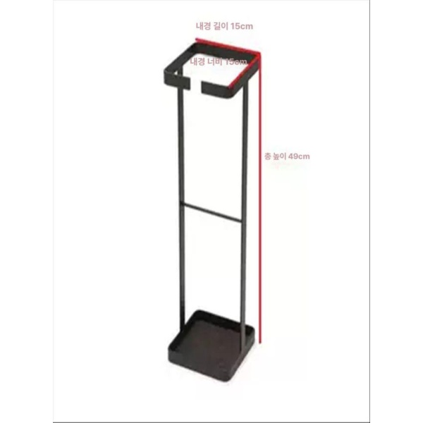 모던 스타일 북유럽 철제 우산꽂이 철재 우산보관 우산걸이 블랙 15x15x49 블랙 15x15x49 - 상세 이미지 3