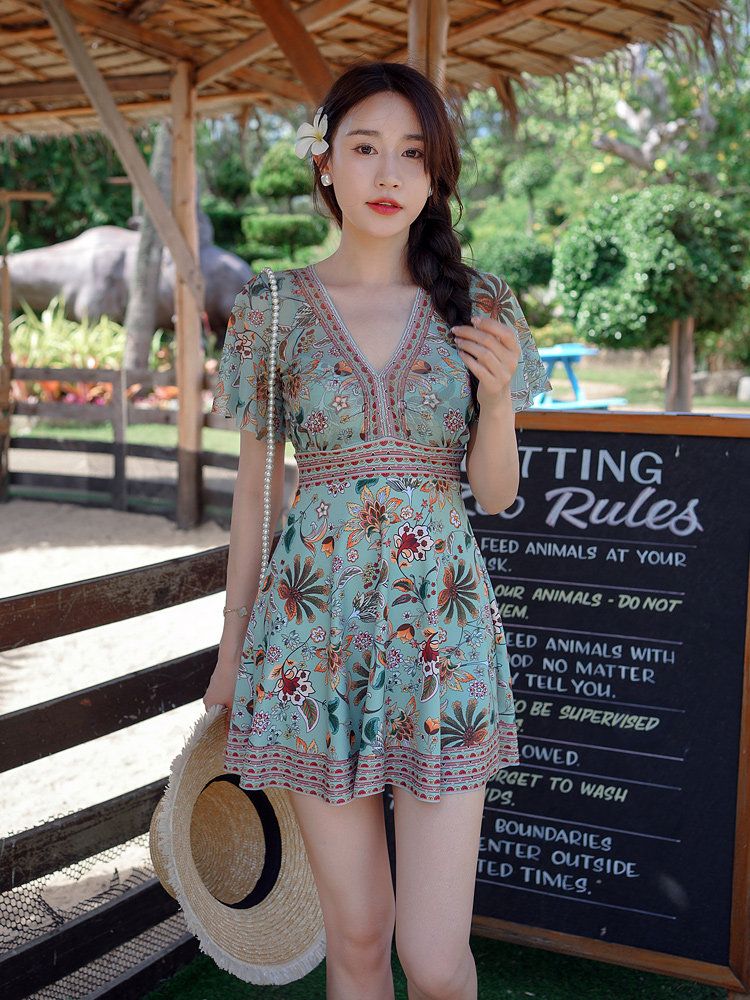 비치 수영복 휴양지 비치웨어 수영장 자외선 여성 빅사이즈 바캉스 체형커버 - 상세 이미지 2