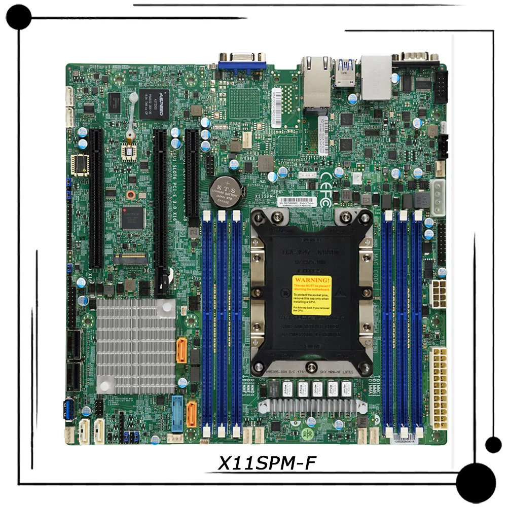 Supermicro 단방향 LGA3647 서버 마더보드 C621 칩셋 DDR4 지원 대 intel호환 Xeon 리퍼 X11SPM-F