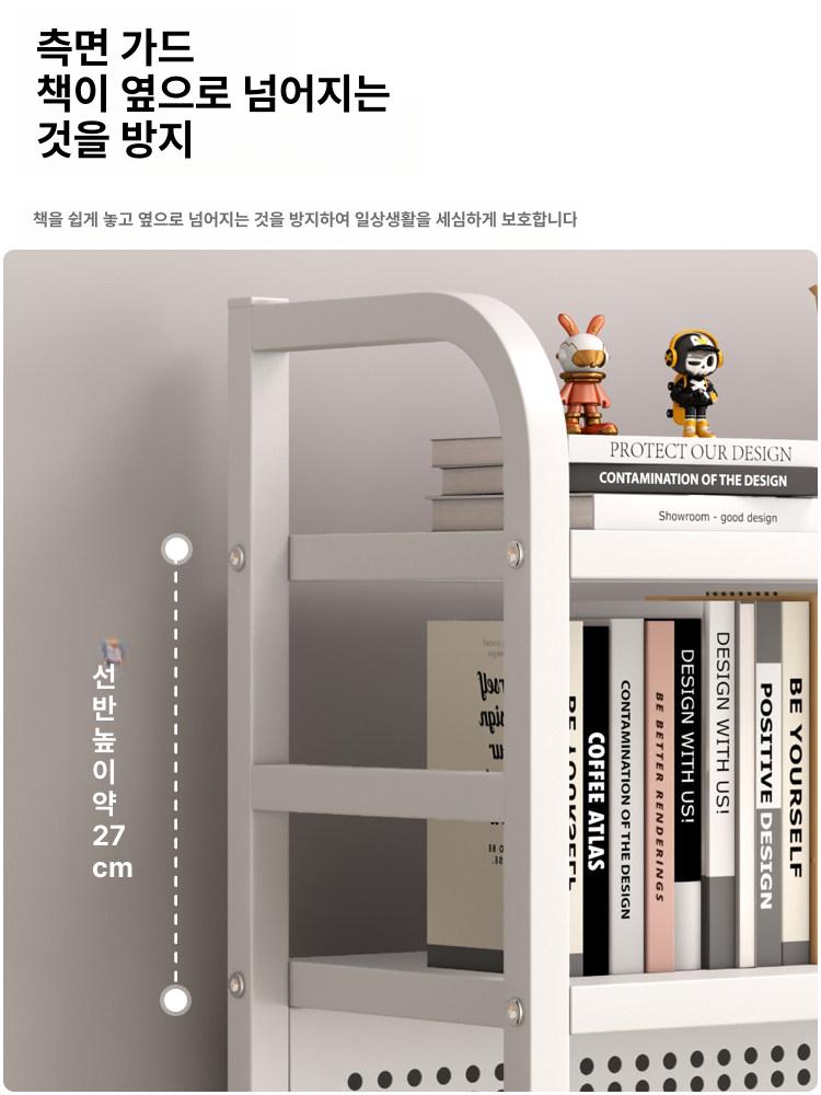 책상 상부장 걸이 보관 보드 가정용 진열대 타공판 선반 화이트 이층 75cm - 상세 이미지 2