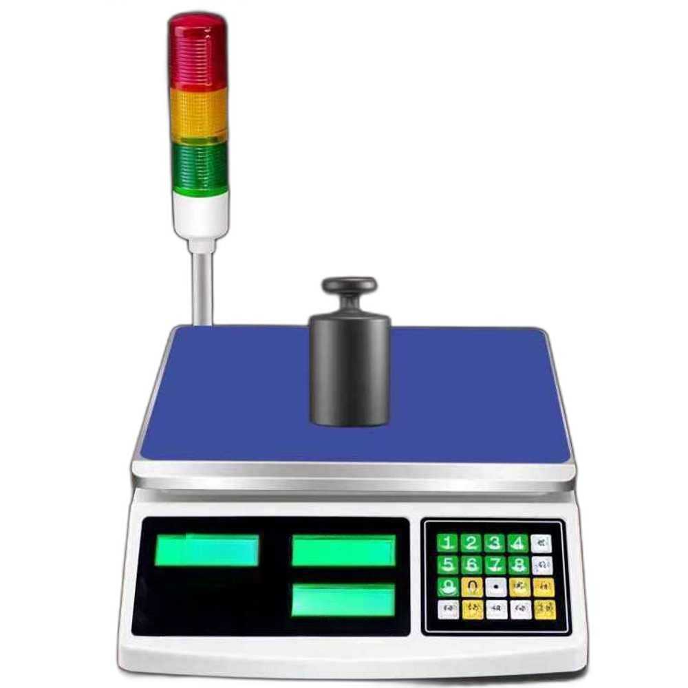 알람 전자저울 3색등 공장 표시 경보 택배 부저 병원 30kg/정밀도1g/비프음알람+삼색경고등 - 상품 이미지