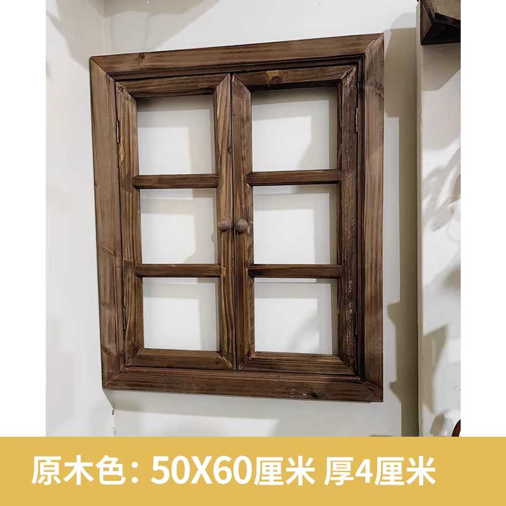 가짜 창문 소품 벽꾸미기 엣지 창틀 페이크창문 모형 내추럴 우드 / 소형 - 상세 이미지 4