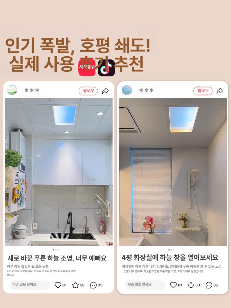 블루스카이라이트 대형 푸른하늘조명 천장 하늘창 LED 30 x 60x12 미지아 앱 연결-내장형 - 상세 이미지 4