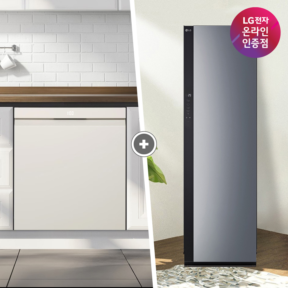 LG 디오스 오브제컬렉션 식기세척기 + LG 스타일러 (DUE6BGL1E + SC5GMR52)