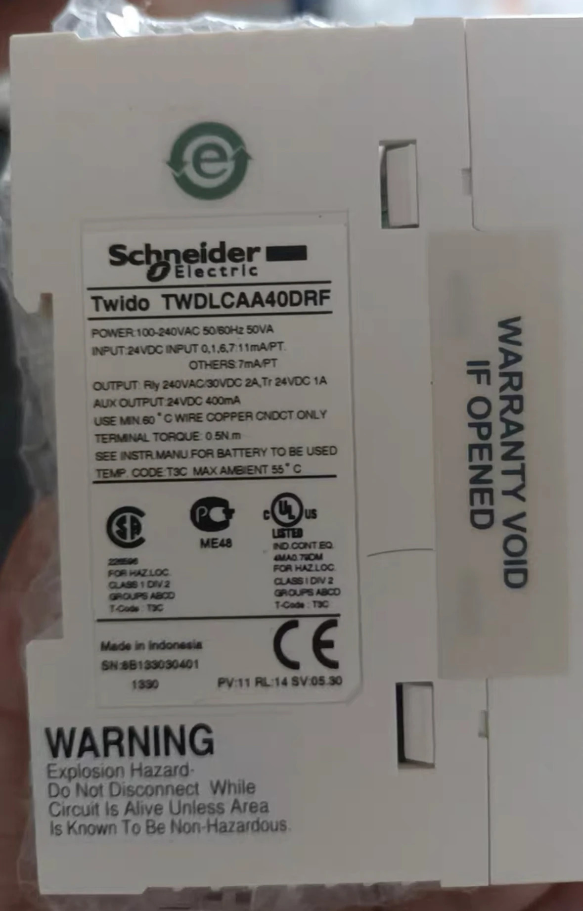 TWDLCAA40DRF PLC 컨트롤러
