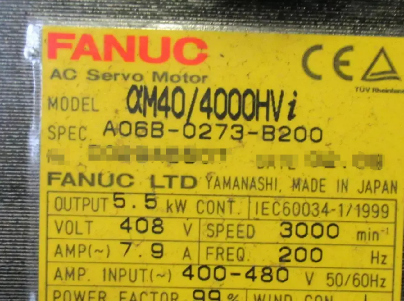 A06B-0273-B200 Fanuc 서보모터 리퍼 완료 Ok A06B 0273 B200
