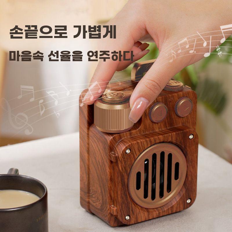 무선 블루투스 휴대용 라디오 스피커 야외 빈티지 - 상세 이미지 3