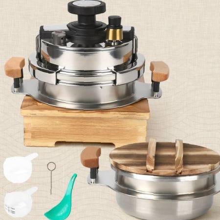 압력밥솥 전기밥솥 누룽지 찜요리 스테인리스 뚜껑 원목 받침 12종 세트