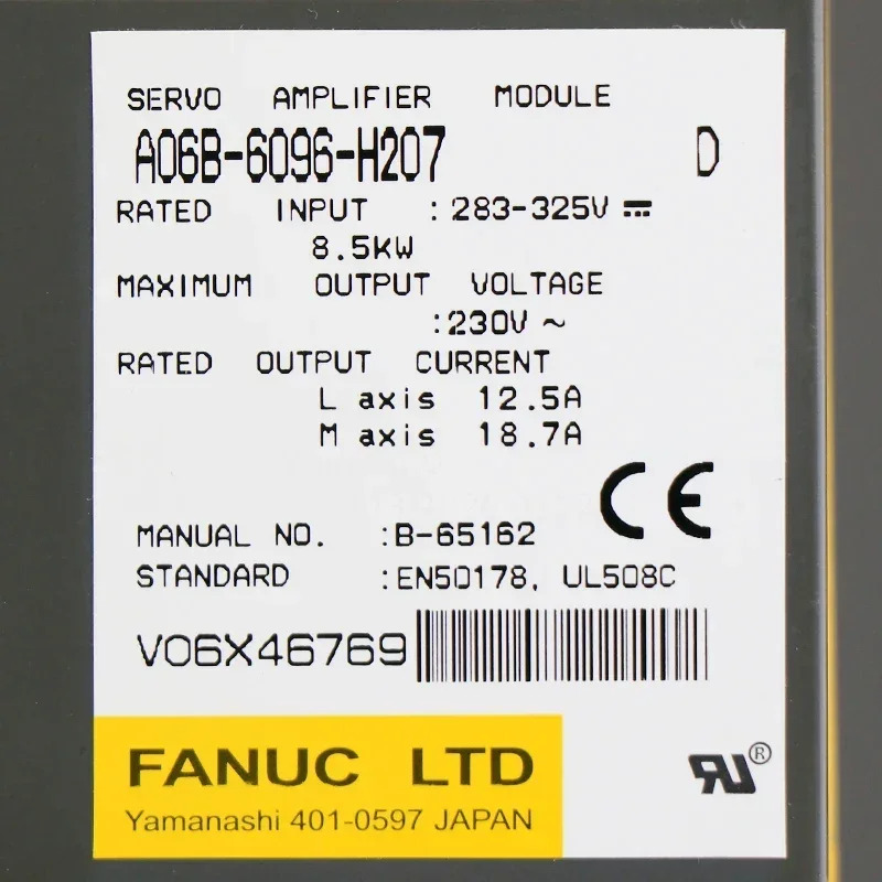 리퍼 FANUC 서보 드라이브 증폭기 모듈 A06B-6096-H207 완료