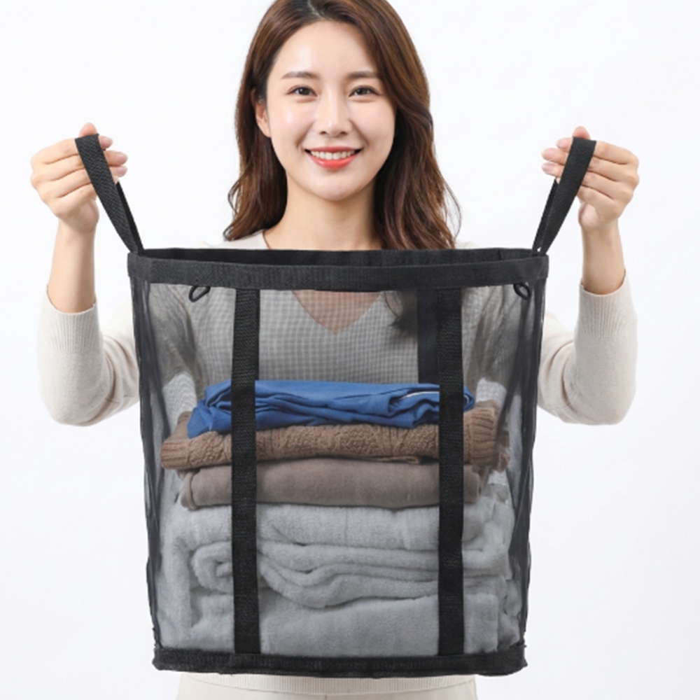 접이식빨래바구니 메쉬 런드리백 틈새 세탁바구니 슬림 햄퍼 빨래통 - 상세 이미지 2