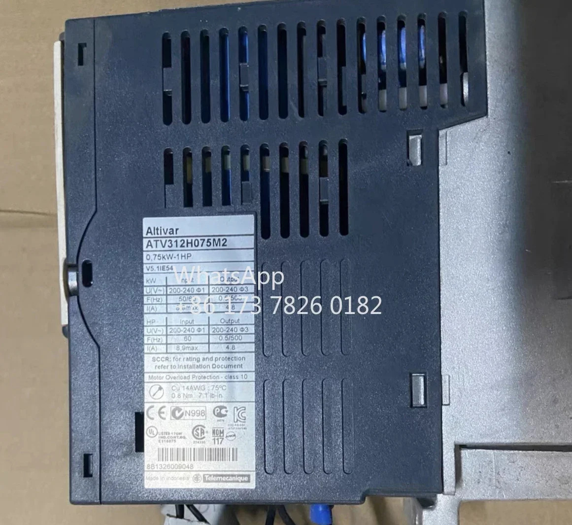 리퍼된 인버터 750W 단상 입력 ATV312H075M2 리퍼 기능 정상