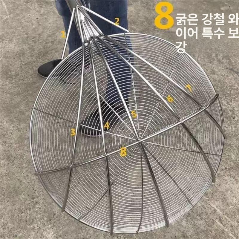 대형 튀김 뜰채 거름채 스텐 식당 업소용 국자 횟집 채망 기름요리 건지개 고로케 - 상세 이미지 2
