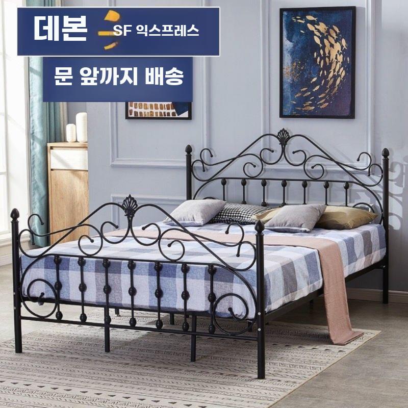모던 철제 침대 프레임 싱글 더블 겸용 원룸 침대 - 상세 이미지 2
