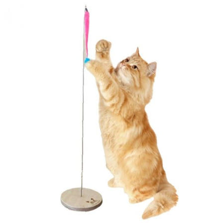 반려묘 셀프 놀이 스탠드형 부드러운 털 꼬리 오뚜기 1P