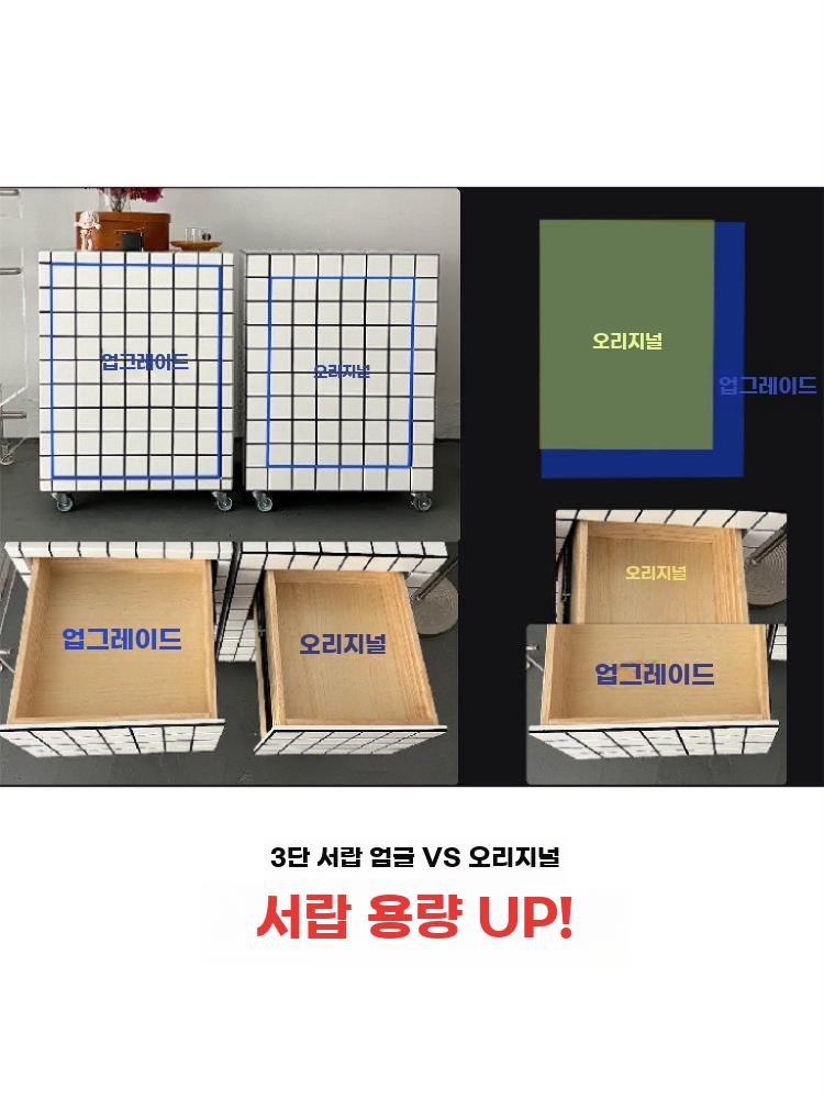 이동식 수납 트롤리 사이드 테이블 침대 옆 숨김 서랍 - 상세 이미지 3